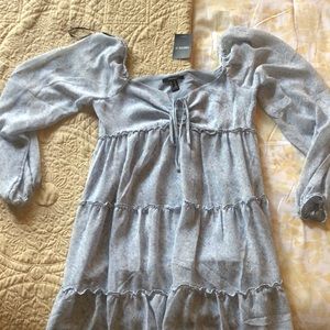 Light blue, long sleeve dress